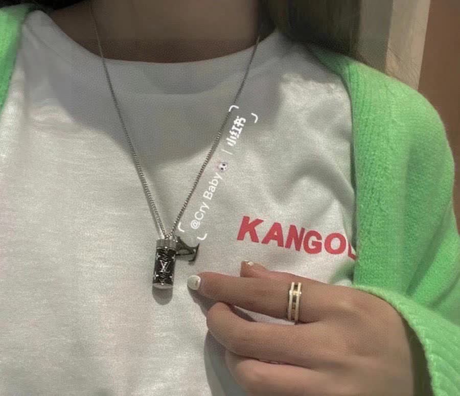 Louis Vuitton Silver and Monogram Necklace